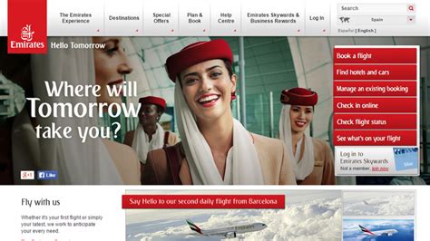 emirates airlines official website